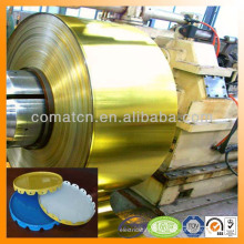 lacquered tinplate coil for twist off cap production